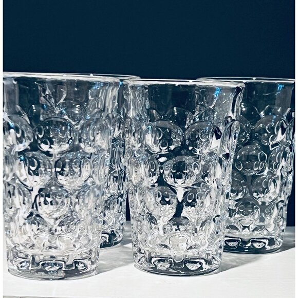 Vintage Bubble Glass Tumblers Set of 4 | Mid Century Retro Barware - Picture 8 of 10